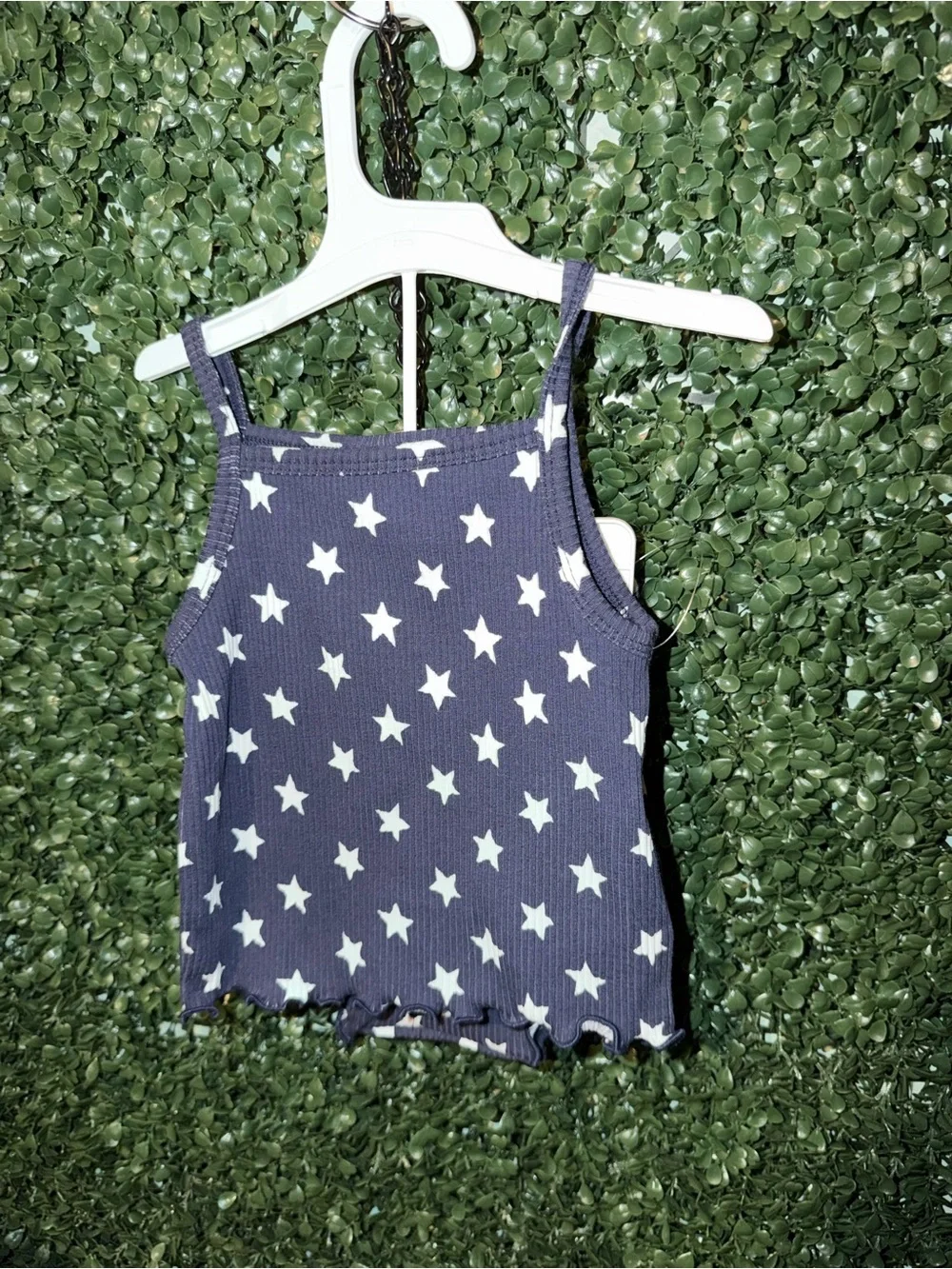 Old Navy Navy Blue Star Ribbed Tank Top